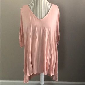 Beautiful plus size cold shoulder top.